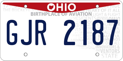 OH license plate GJR2187