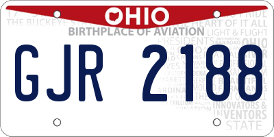 OH license plate GJR2188