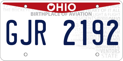 OH license plate GJR2192