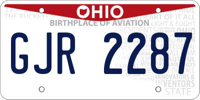 OH license plate GJR2287