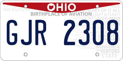 OH license plate GJR2308