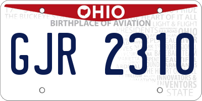 OH license plate GJR2310