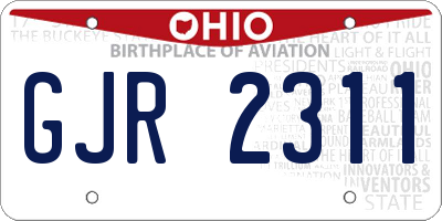 OH license plate GJR2311