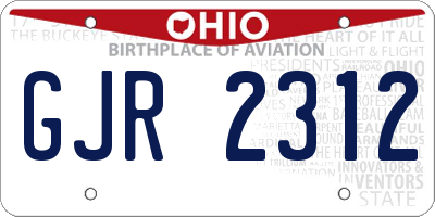 OH license plate GJR2312