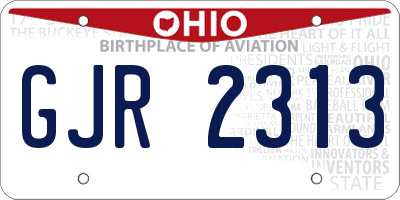 OH license plate GJR2313