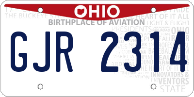 OH license plate GJR2314