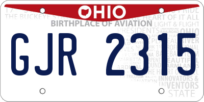 OH license plate GJR2315