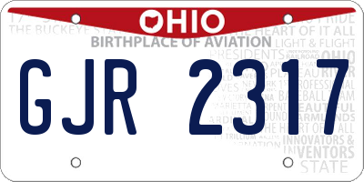 OH license plate GJR2317