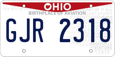 OH license plate GJR2318