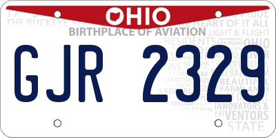 OH license plate GJR2329