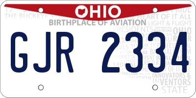 OH license plate GJR2334