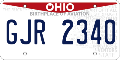 OH license plate GJR2340