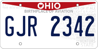 OH license plate GJR2342