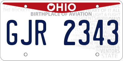 OH license plate GJR2343