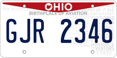 OH license plate GJR2346