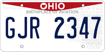 OH license plate GJR2347