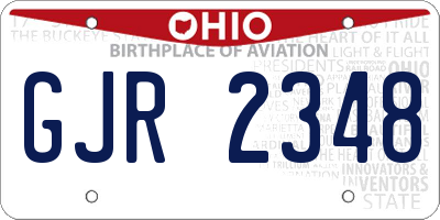 OH license plate GJR2348
