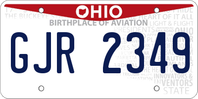 OH license plate GJR2349