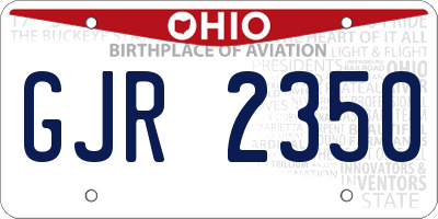 OH license plate GJR2350