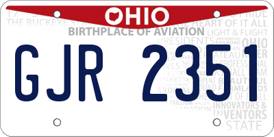 OH license plate GJR2351