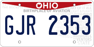 OH license plate GJR2353