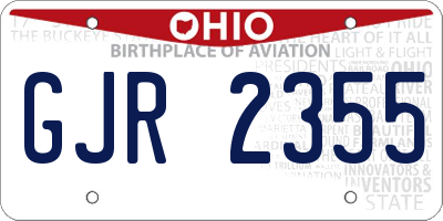 OH license plate GJR2355
