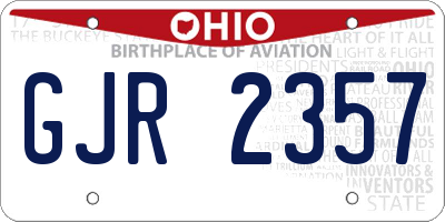 OH license plate GJR2357