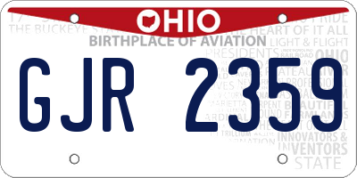 OH license plate GJR2359