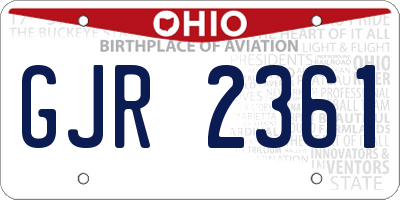 OH license plate GJR2361