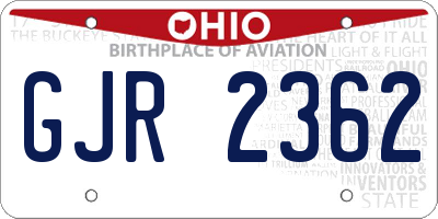 OH license plate GJR2362