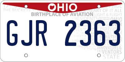 OH license plate GJR2363