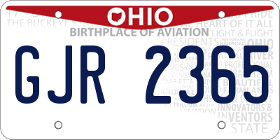 OH license plate GJR2365