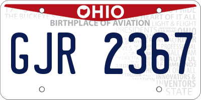 OH license plate GJR2367