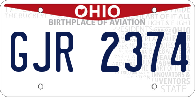 OH license plate GJR2374