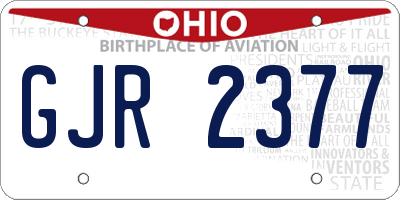 OH license plate GJR2377