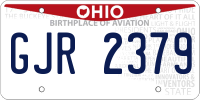 OH license plate GJR2379