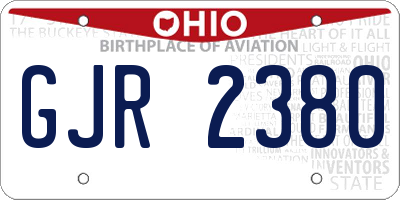 OH license plate GJR2380