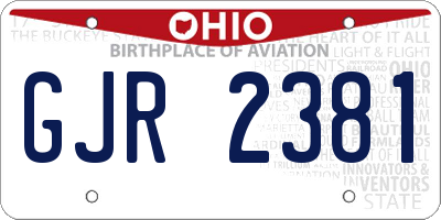 OH license plate GJR2381