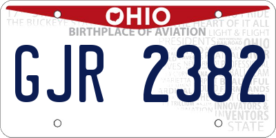OH license plate GJR2382