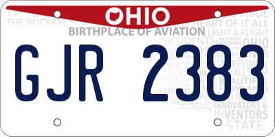 OH license plate GJR2383