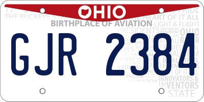 OH license plate GJR2384