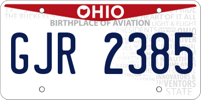 OH license plate GJR2385