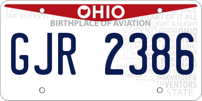 OH license plate GJR2386