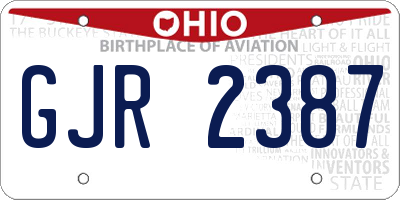 OH license plate GJR2387