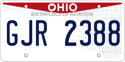OH license plate GJR2388