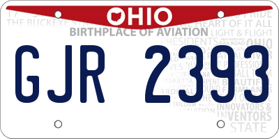 OH license plate GJR2393