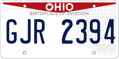 OH license plate GJR2394