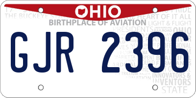 OH license plate GJR2396