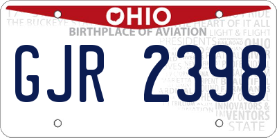 OH license plate GJR2398