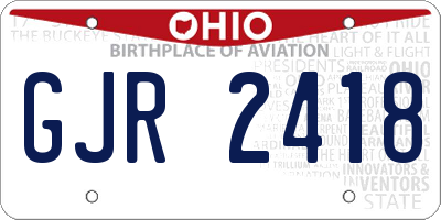 OH license plate GJR2418